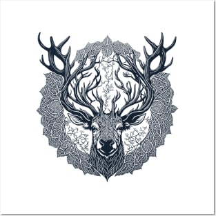 Deer Monochrome Posters and Art